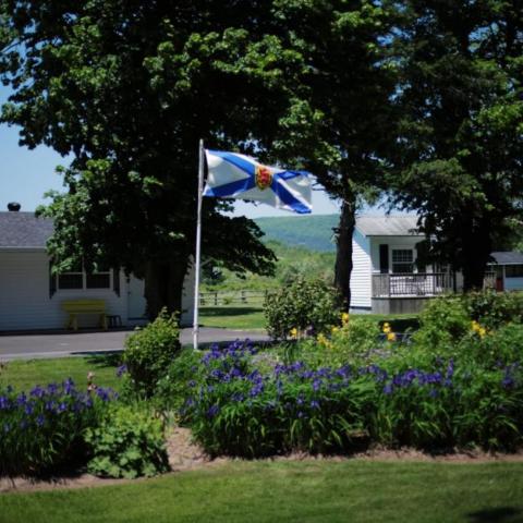 Nova Scotia Flag on property lawn
